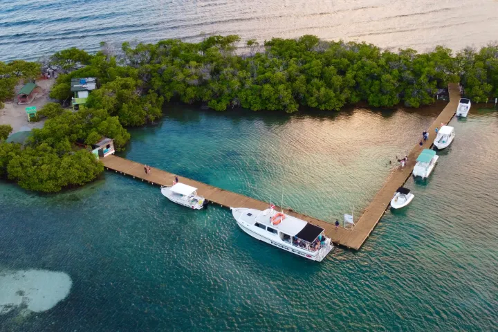 a small boat in a body of water